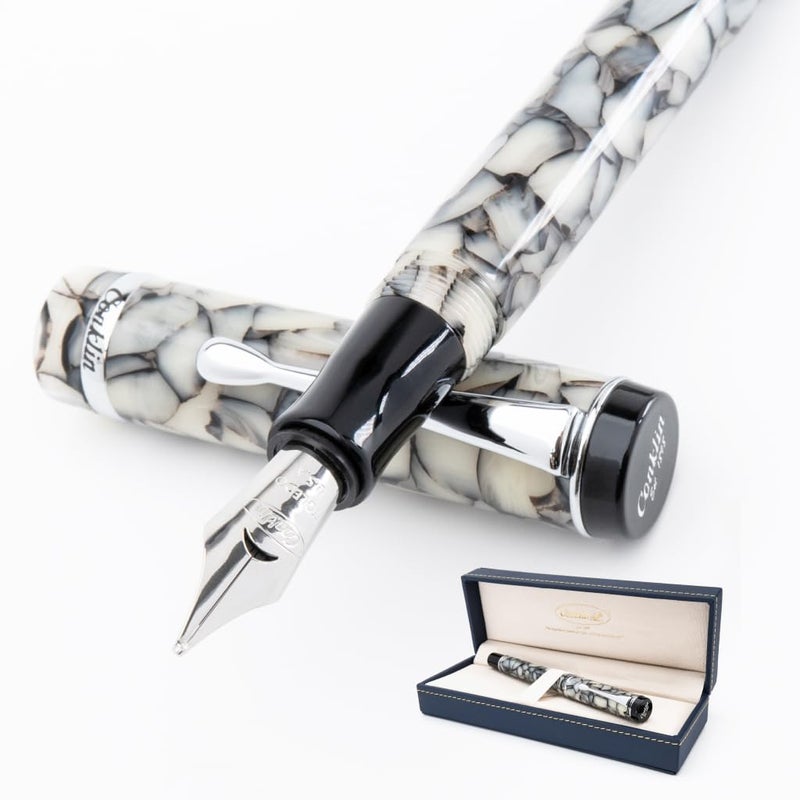 Conklin Duragraph Fountain Pen Cracked Ice - Extra Fine Nib, Precision Writing Instrument with Unique Design - Image 1